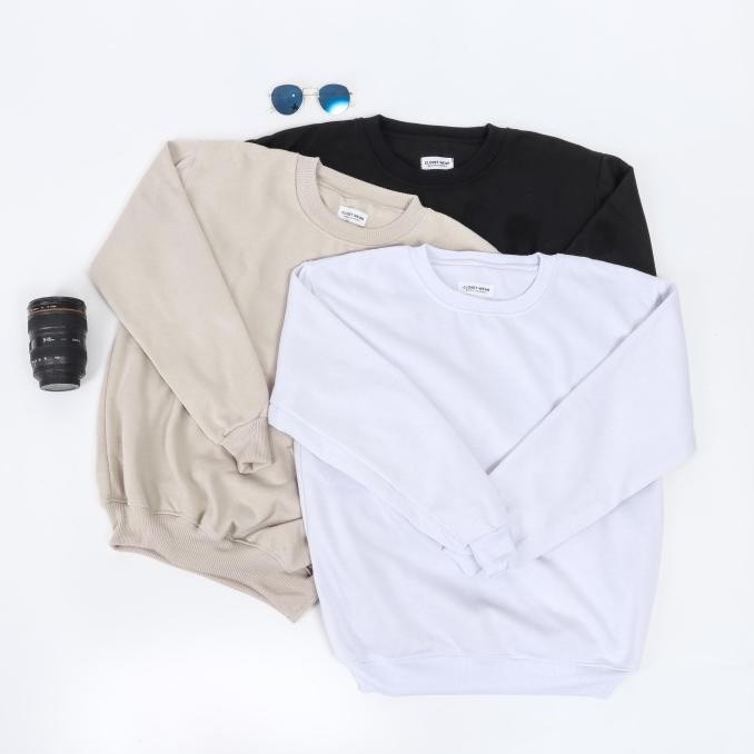 Murah Closetwear Sweater Polos Basic Hitam