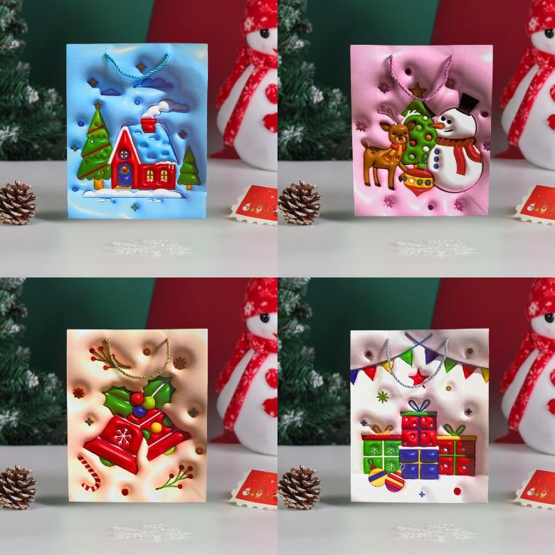 

Paper Bag Natal 3D Cute Cartoon / Goodie Bag Christmas Tas Hampers Natal