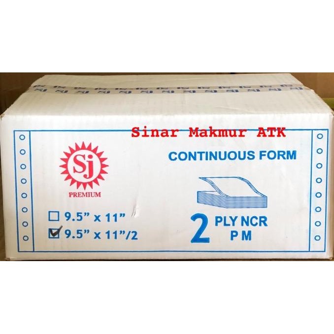 

TERBARU - Continuous Form / Kertas Komputer SJ 91/2x11 2ply:2 (K2:2)