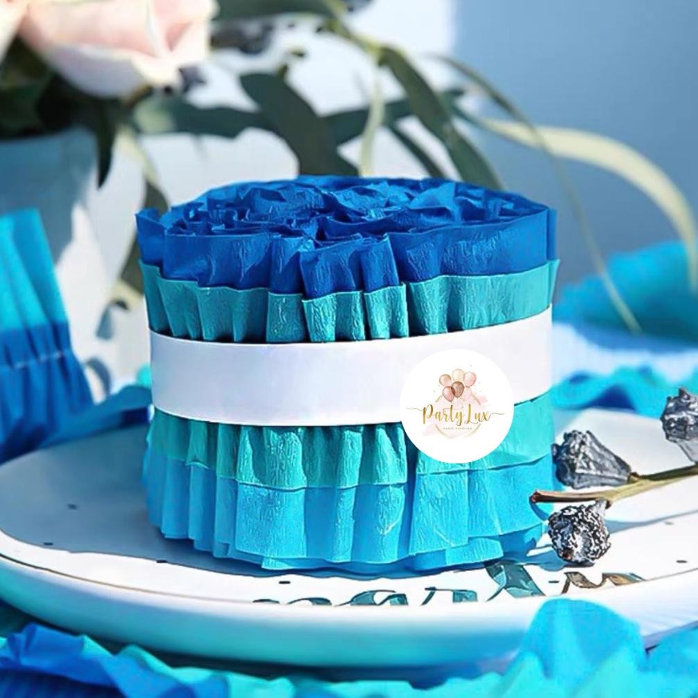 

Kertas Krep Gulung Serut / Kertas Crep Roll Gulungan Warna Warni / Kertas Dekorasi Ulang Tahun