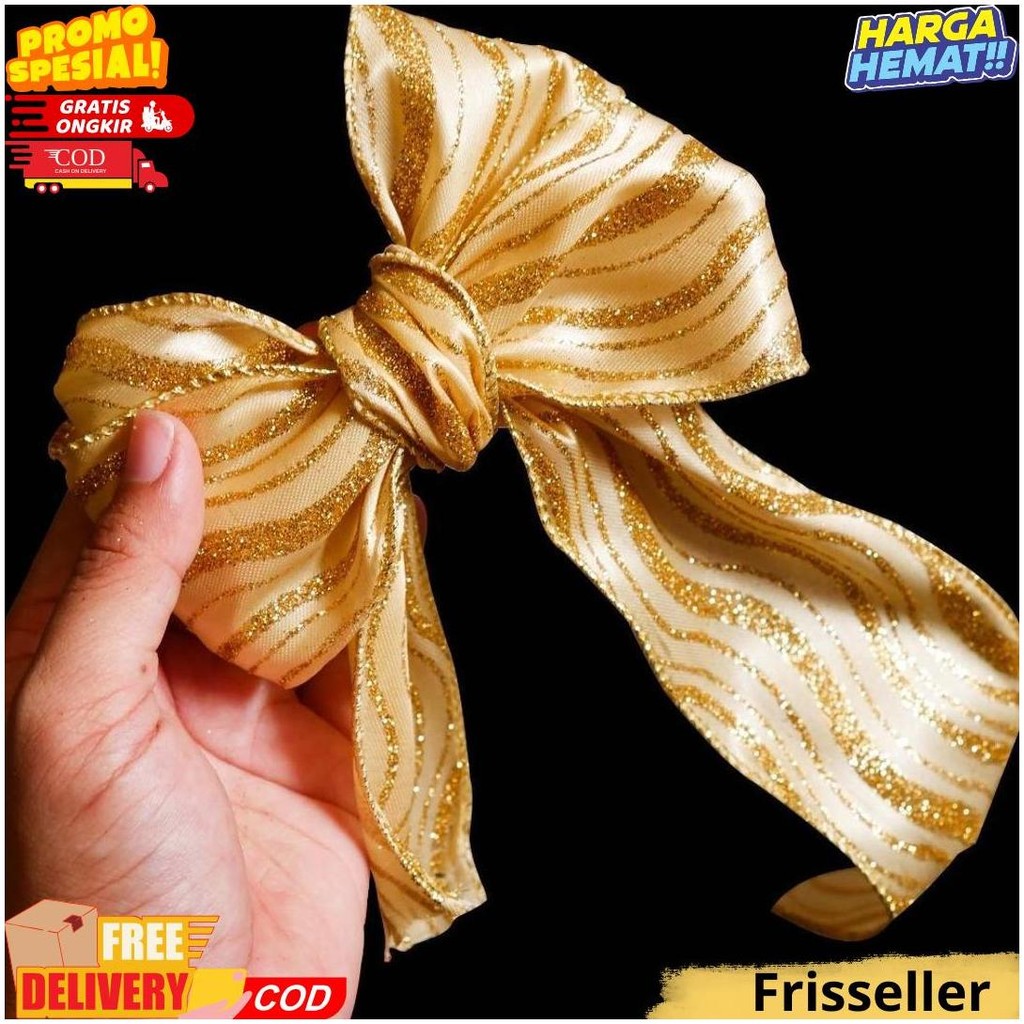 

Pita Natal Wave Gliter (1 Roll 5 Meter) / Hiasan Dekorasi Pohon Natal / Aksesoris Hiasan Pita Natal / Pita Natal Roll Bludru / Pita Hias Natal / Pita Dekorasi Natal Gliter D Promo 10.10