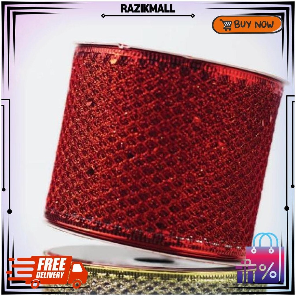 

Pita Roll Hiasan Pohon Natal Christmas Tree Gulung Motif Mix Red Silver Gold Santaclaus D Cod