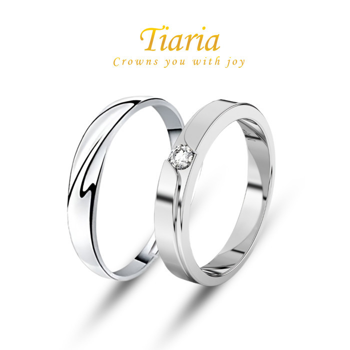 Ready Cincin Tunangan 2-3 gram Berlian Moissanite GRA / Zircon - Platinum / 9K White Gold Plated