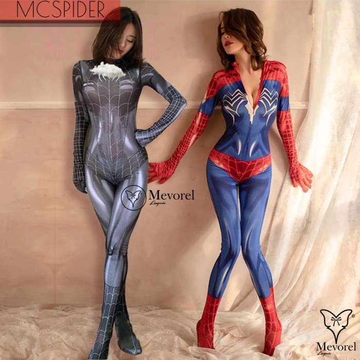 Sexy Lingerie Lingeriee Kostum Spiderman Bodysuit Big Size Open Crotch