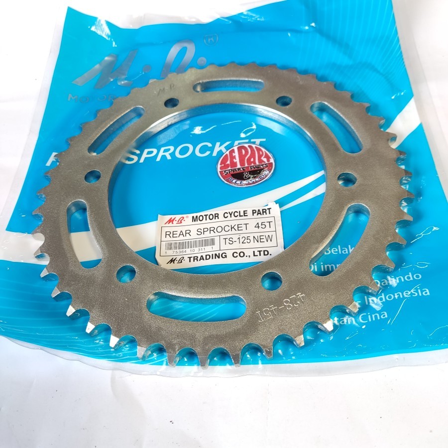 Gear Gir belakang Suzuki TS 125 NEW trail 45T 428 TS125 Limited Item Barang Langka Spare Part Motor 