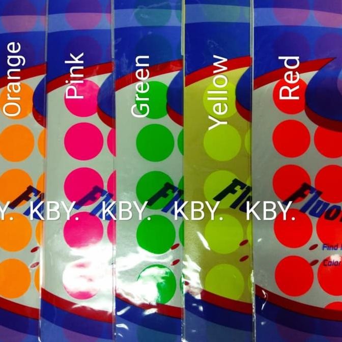

Top sale Label sticker bulat WARNA 114 MERAH KUNING HIJAU PUTIH PINK ORANGE