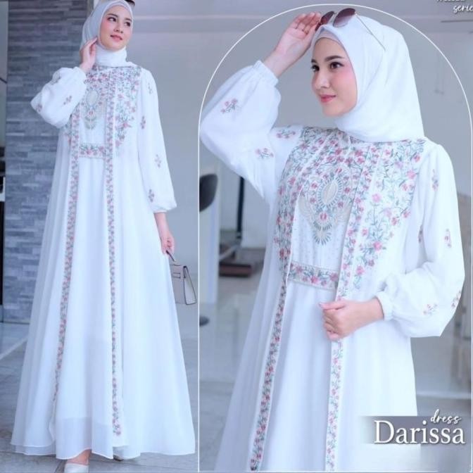 DARISSA DRESS/GAMIS MEWAH TERBARU/BAHAN CERUTI/APLIKASI BORDIR REKOMENDASI GAMIS KONDANGAN TERBARU D