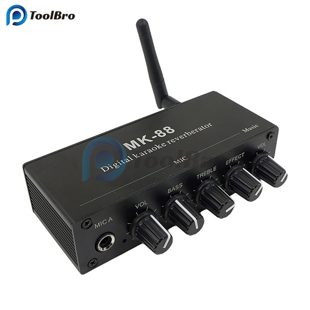 Reverberator Karaoke Digital Bluetooth 5.0 Mikrofon AUX Efek Reverb MIC Dekoder Koaksial Papan Mixer
