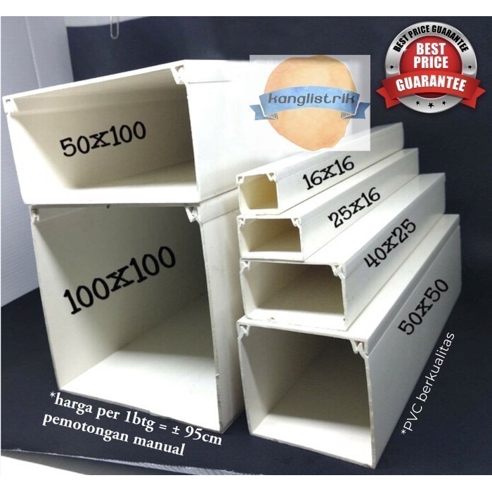 DISKON KABEL DUCT KABEL DAK 50x50 mm PVC PUTIH.