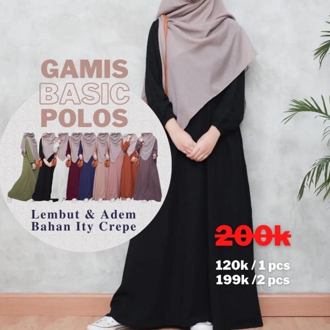 GAMIS HITAM PREMIUM REMAJA DRESS POLOS WANITA JUMBO TERBARU KEKINIAN