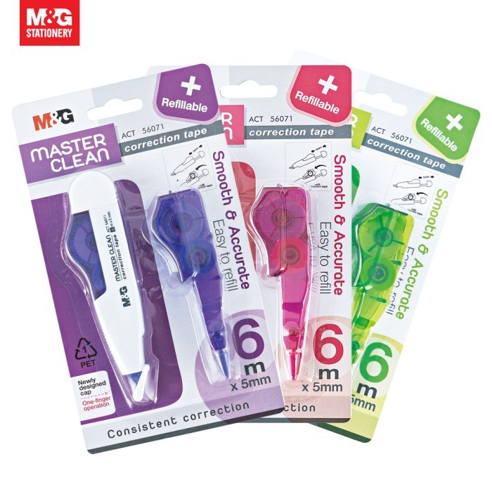 

SH988 M&G Correction Tape 6M + Refill Tipex Kertas Refillable ACT56071 PROMO