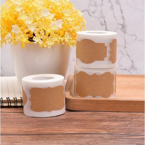 

ZO575 Paper Tags Sticker - 3 Shape Blank Kraft Label Sticker (3pcs) OBRAL