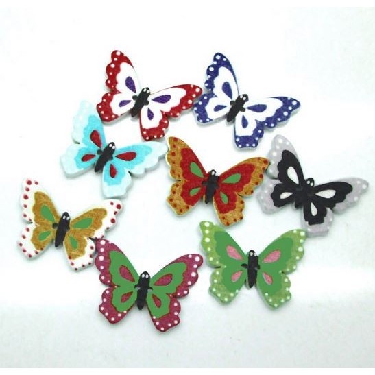 

GM710 Kancing Kayu Dua Lubang - White Background Butterfly Style (10pcs) TERMURAH