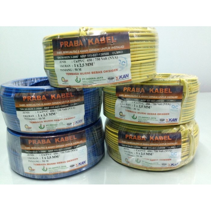 TERLENGKAP Kabel Listrik NYA 1 x 2.5mm Praba Tunggal Roll (100M )