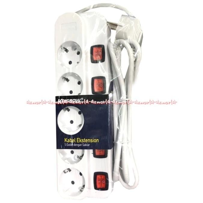 

Krisbow Extension Socket 5 Lubang Kabel Sambungan Colokan 5