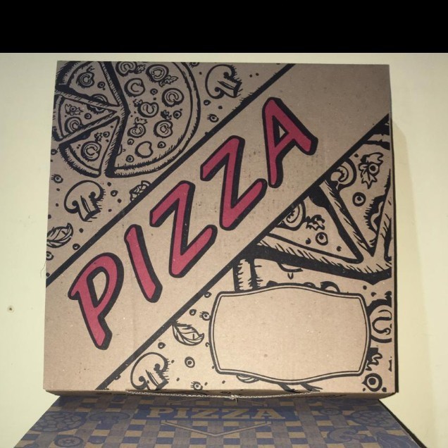

[100pc] BOX EFLUTE PIZZA 26 Brown Box Cetak Kemasan Snack