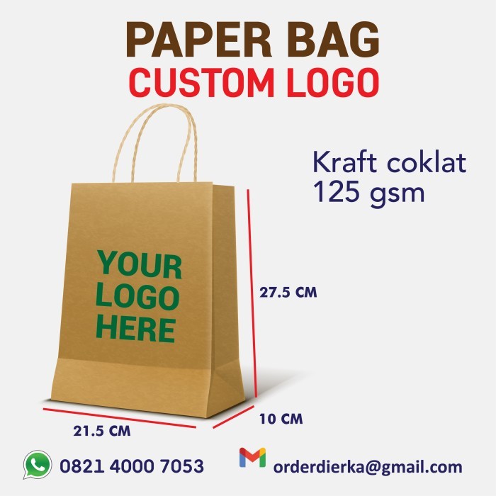 

PAPER BAG 21.5X10X27.5 CETAK 1 WARNA PAPERBAG TALI KERTAS TEMPEL