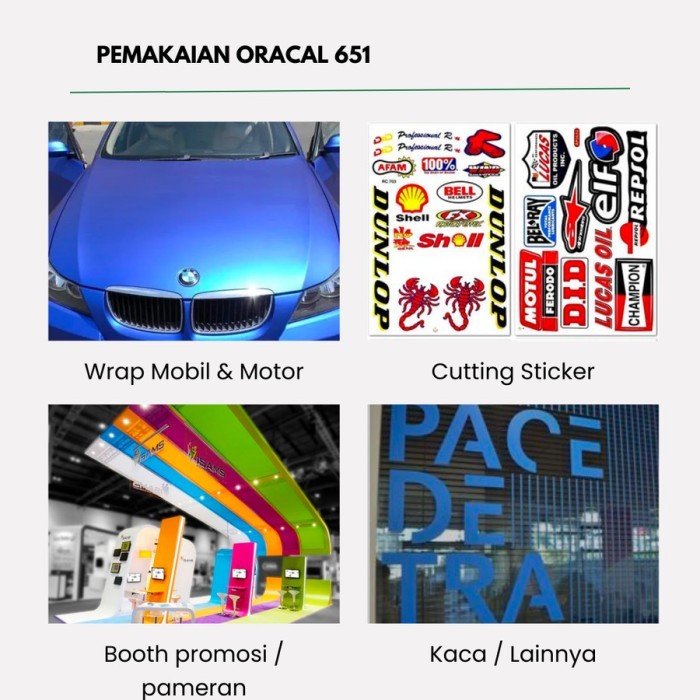 Stiker Oracal 651 000/010/070 Transparan/ Putih/ Hitam 1 Roll (50 M)