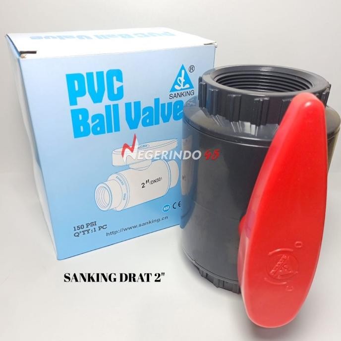 SANKING STOP KRAN PVC DRAT 1 1/2" 2" BALL VALVE PVC DRAT