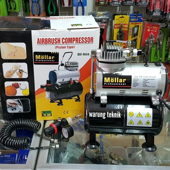 Mini Air Compressor Kompressor Airbrush Mollar Tangki 3 Liter Murah