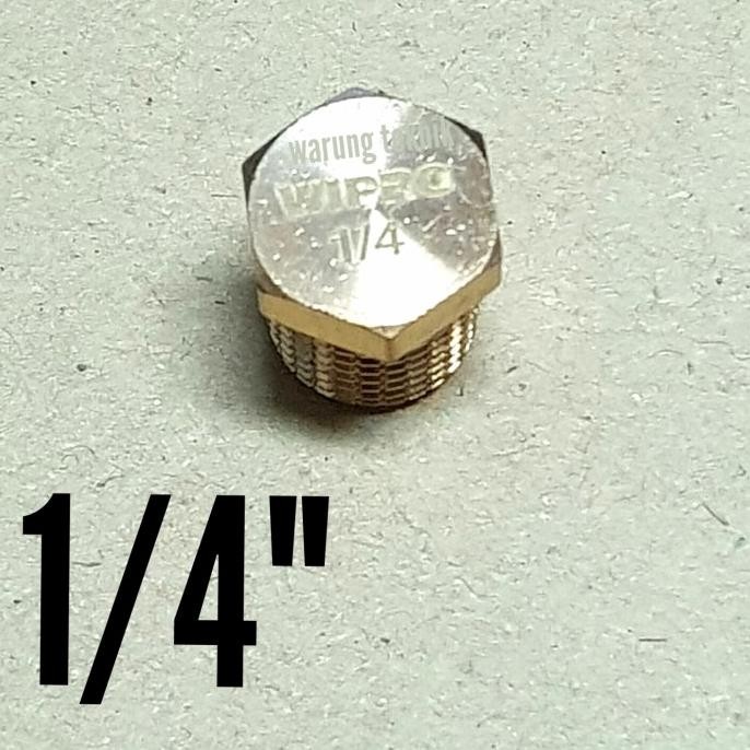 Dop Drat Luar Kuningan Male End Cap 1/4" Best Seller