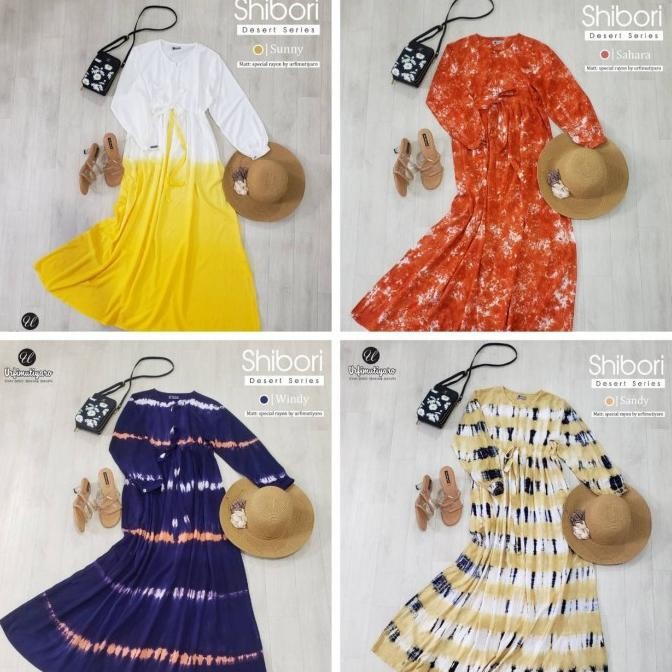 URFIMUTIYARO SHIBORI DESERT SERIES GAMIS DRESS TIE DYE KATUN RAYON