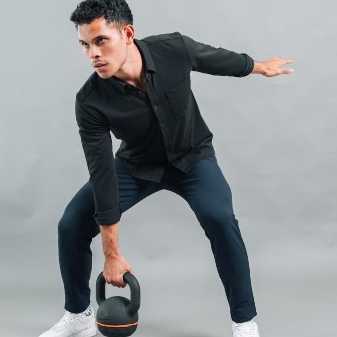 Murah Kemeja Pria Lengan Panjang Polos Slimfit - Atalon Active Dress Shirt