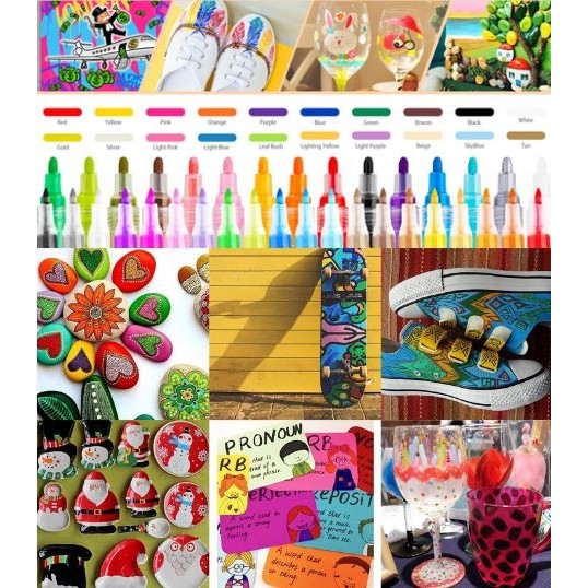 

BEBAS ONGKIR - Acrylic Paint Extra Fine Marker Pen For Multi Surface DIY