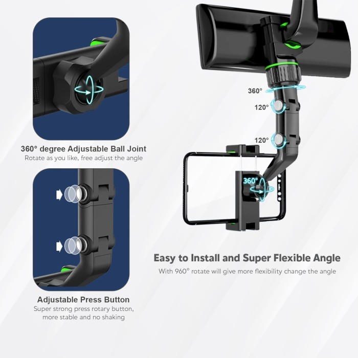 Uneed Car Phone Holder Rearview Mirror Adjustable Universal Holder