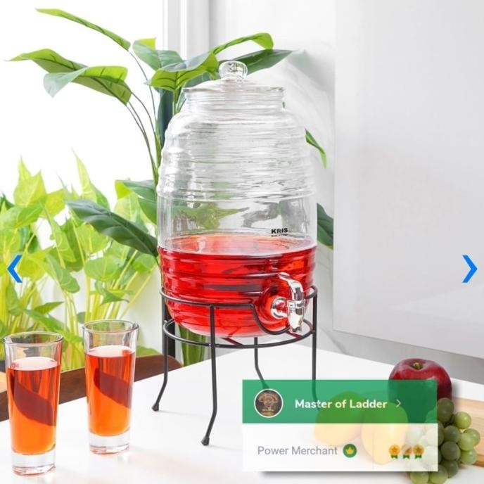 BEBAS ONGKIR - Delicia Dispenser Kaca 10Liter