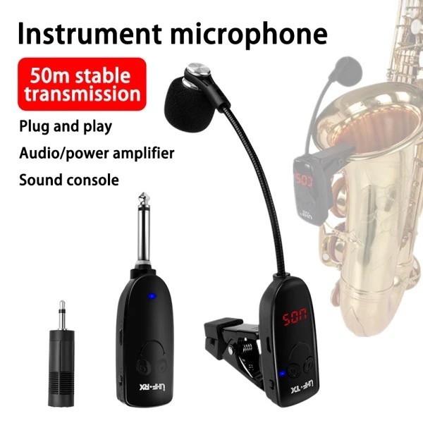 Wireless Saxophone Nirkabel Microphone UHF Untuk Woodwinds