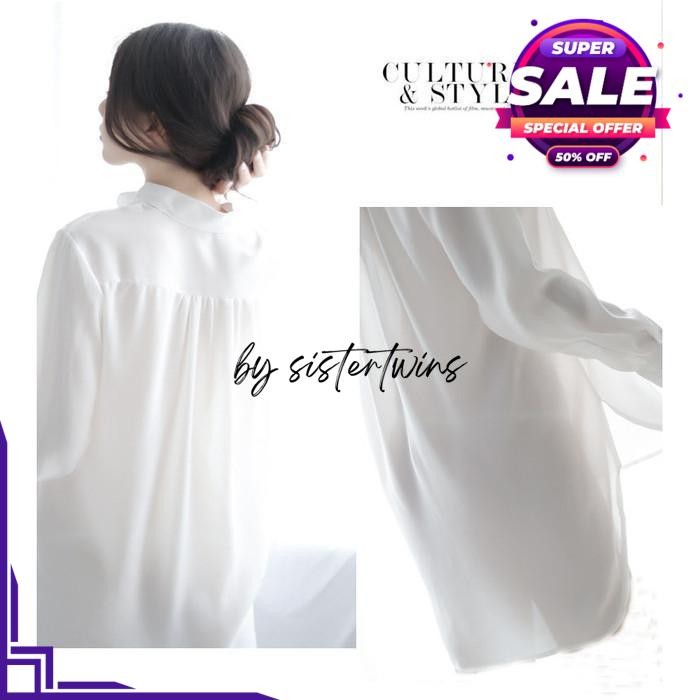 LINGERIE WANITA GSTRING LINGERIE TRANSPARAN KIMONO SET BAJU TIDUR - PUTIH, L BY SISTER TWINS STORE B