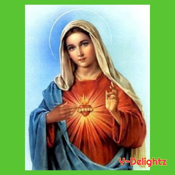 TERBARU DIY DIAMOND PAINTING FULL ROUND - HATI KUDUS BUNDA MARIA BISA GOSEND