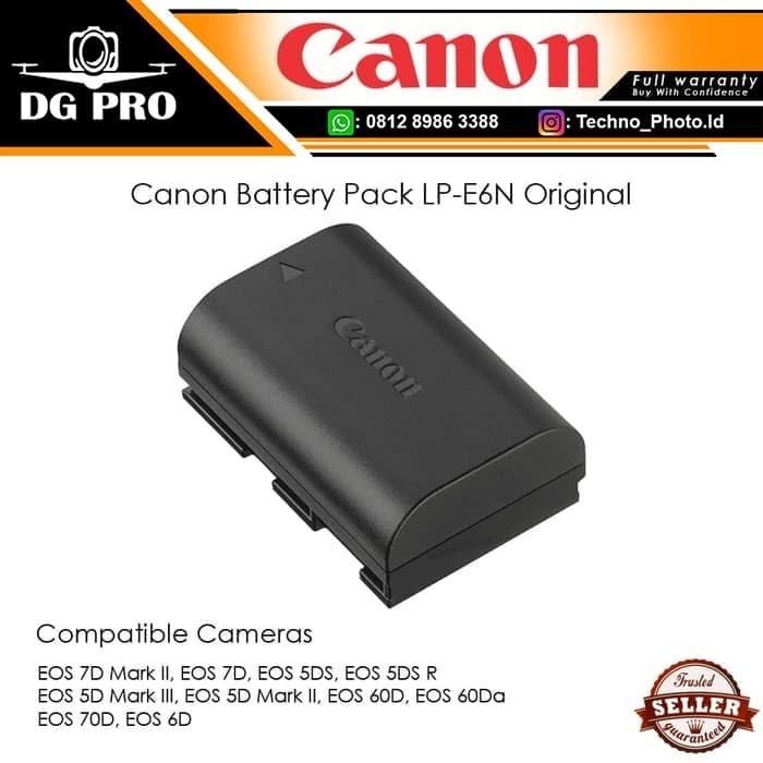 Canon Battery Pack Lp-E6N Original - Baterai Canon Eos 60D - 70D - 80D