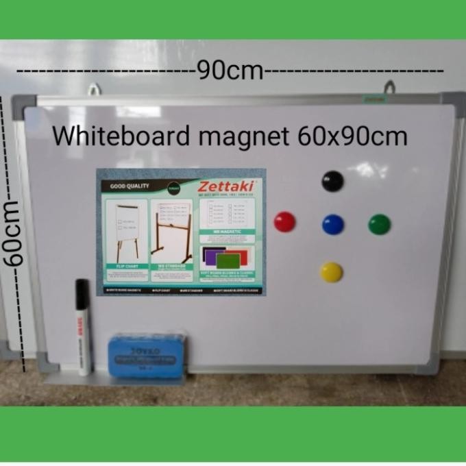 

PAPAN TULIS WHITEBOARD MAGNET GANTUNG SINGLE FACE ZETTAKI 60X90CM H56J