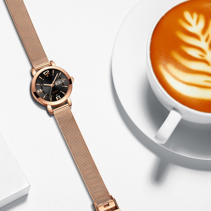 Biden Jam Tangan Wanita Anggun Otomatis Date Bisnis Tahan Air Kuarsa