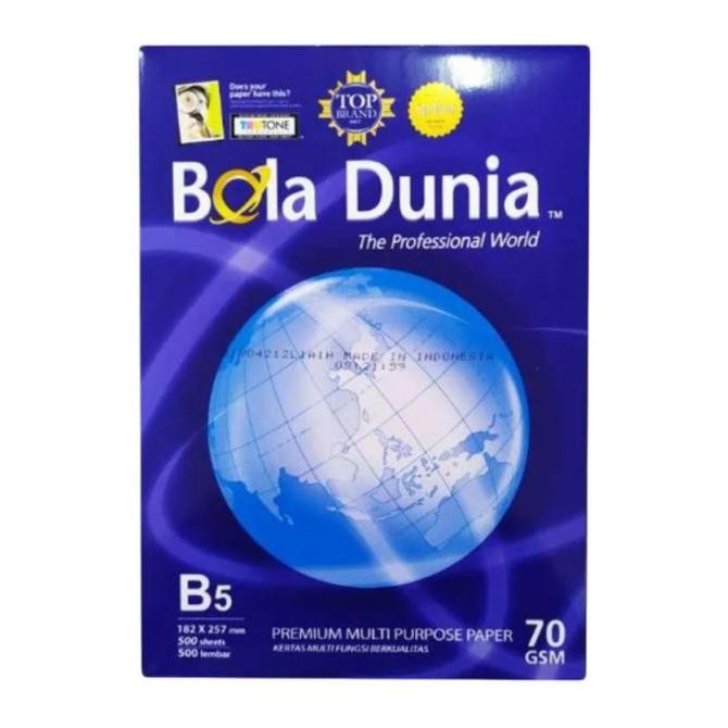 

Sale Kertas Bola Dunia Ukuran B5 70Gsm Kertas Print & Fotocopy
