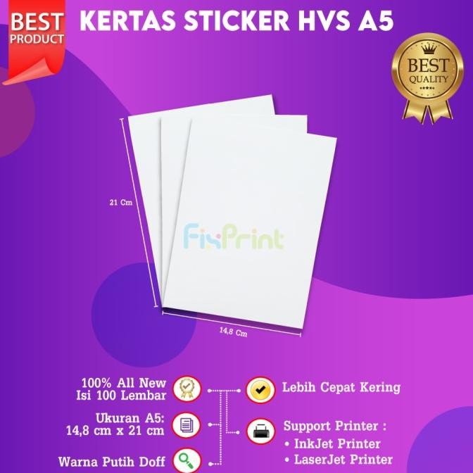

Sale Kertas Sticker Hvs A5 Isi 100 Lembar Kertas Stiker A5