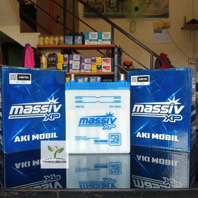 Aki Basah Massiv Xp 34B19L 34B19R Lcgc Ayla Xenia Agya Rush Sigra Calya Datsun Brio Mobilio