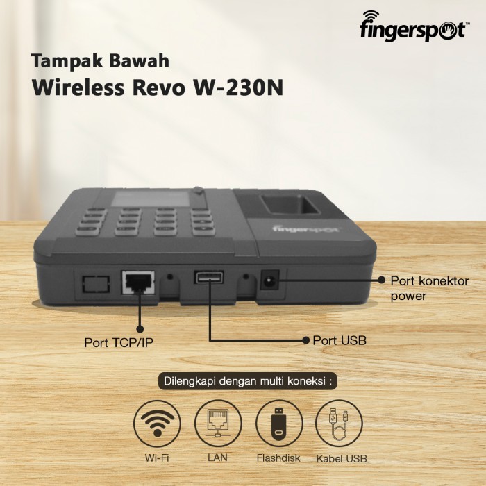 Mesin Absen Sidik Jari Fingerprint Wifi - Fingerspot Revo W 230N