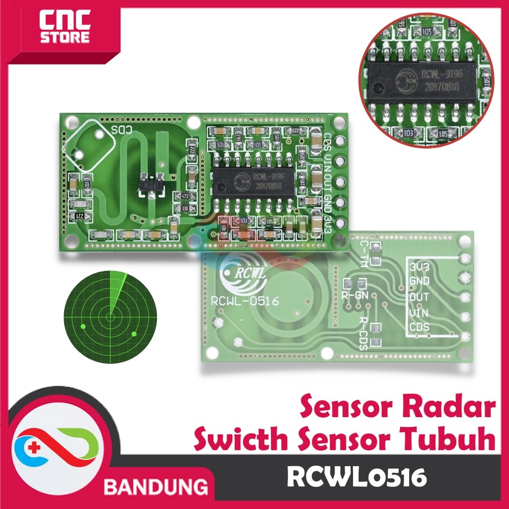 RCWL0516 MICROWAVE RADAR SENSOR SWITCH SENSOR TUBUH RCWL 0516