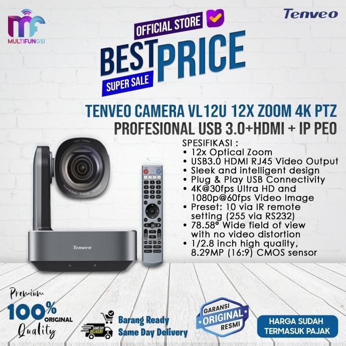 

Tenveo Camera VL12U 12x Zoom 4K PTZ Profesional USB 3.0+HDMI + IP PEO