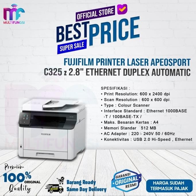 

Fujifilm Printer Laser ApeosPort C325 z 2.8" Ethernet Duplex Automatic