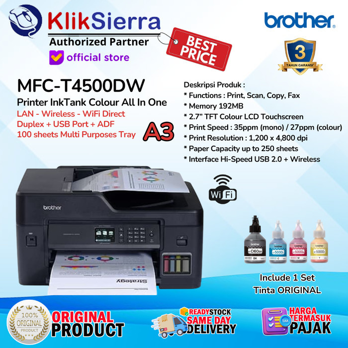 NEW BROTHER MFC T4500DW A3 Printer Multifunction T4500 DW