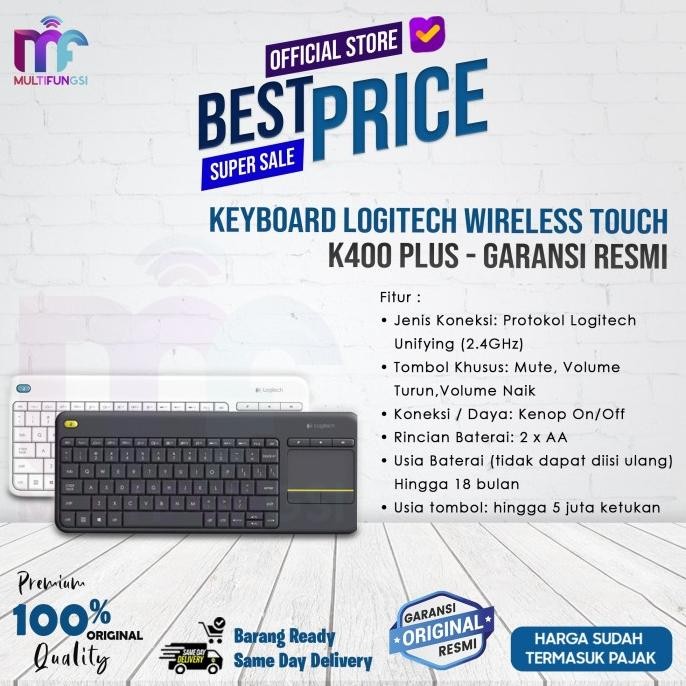 

Keyboard LOGITECH Wireless Touch K400 K 400 PLUS - Garansi Resmi
