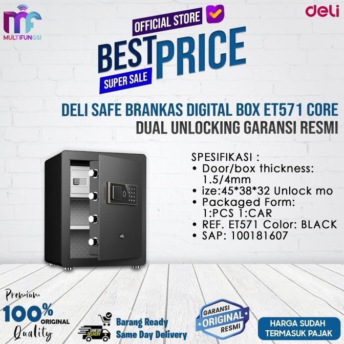 

Deli Safe Brankas Digital Box ET571 Core Dual Unlocking Garansi Resmi