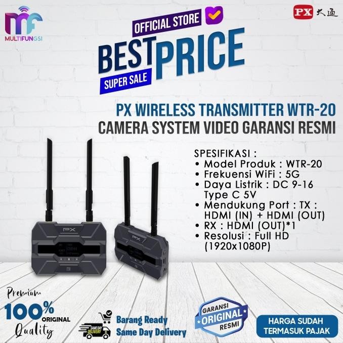

PX Wireless Transmitter WTR-20 Camera System Video Garansi Resmi