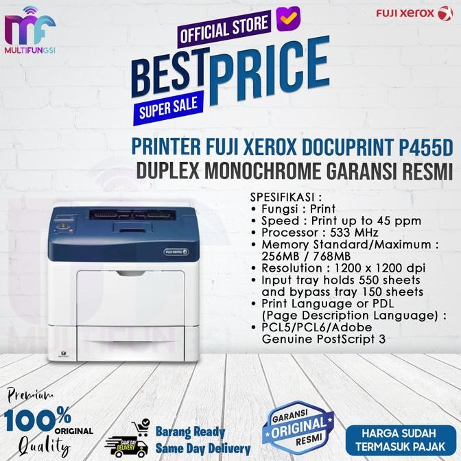 

Printer FUJI XEROX DocuPrint P455D Duplex Monochrome Garansi Resmi