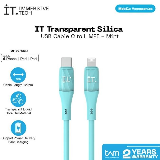 

IT Transparent Silica Gel Cable Fast Charging 1,2M USB C to L MFI