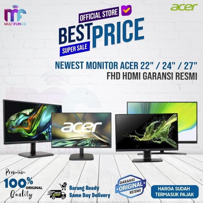 NEWEST Monitor Acer 22" / 24" / 27" FHD HDMI Garansi  Resmi